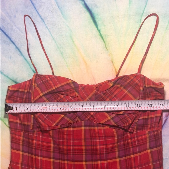 100% Cotton Plaid Bowtie Dress - Picture 2 of 6